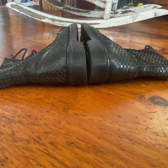 Elisa Viviani custom made in Italy snakeskin lace up side zip boot size 37 - Picture 5 of 9